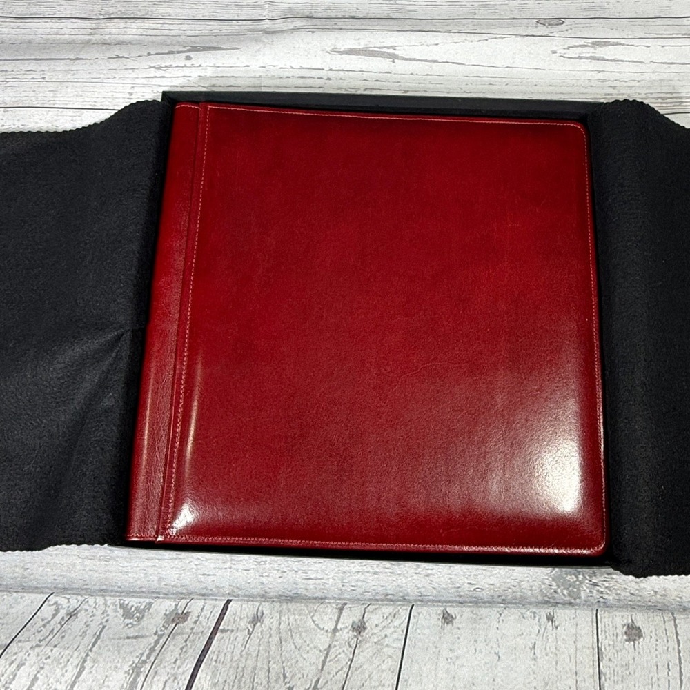 Raika Red Leather Handcrafted Portfolio Photo Album RM 105-F USA Made 12x12
